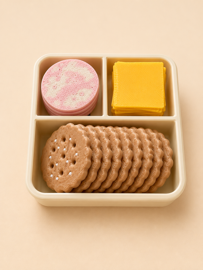 Snack Box Clicker Keychain - Cheese, Meat and Crackers