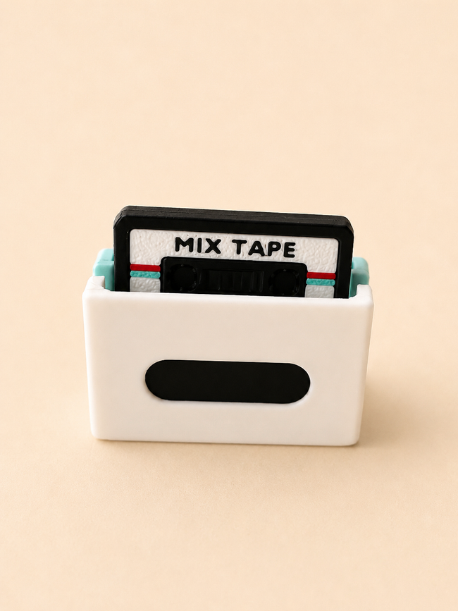 Mix Tape Cassette Deck Clicker keychain