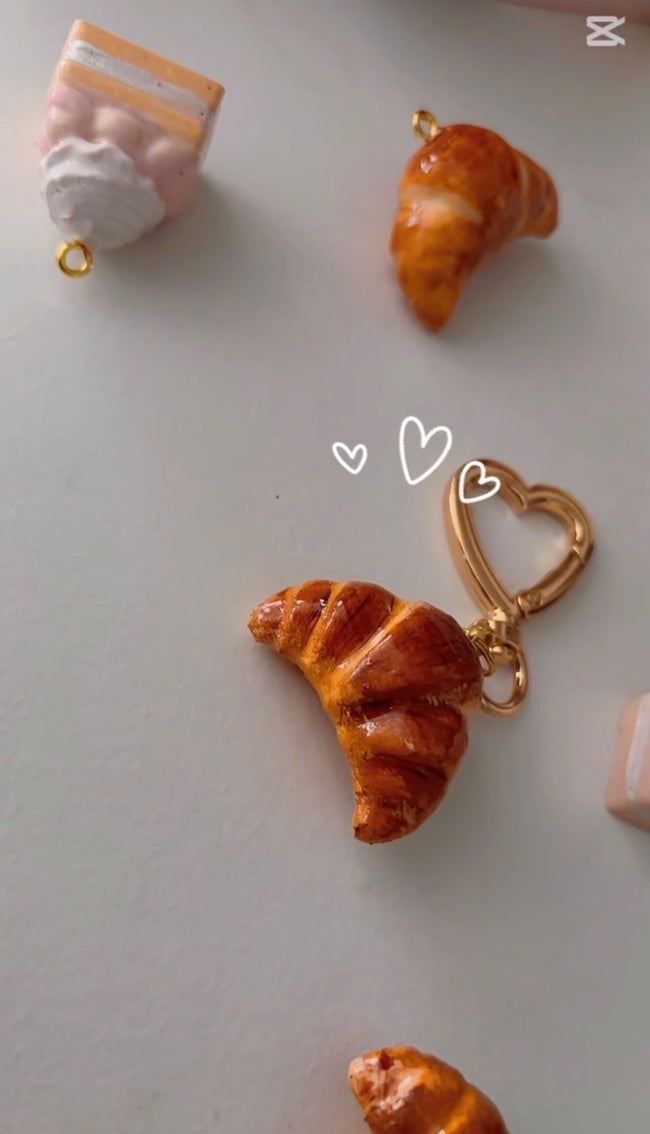 Croissant Charm Keychain by lovely day studio