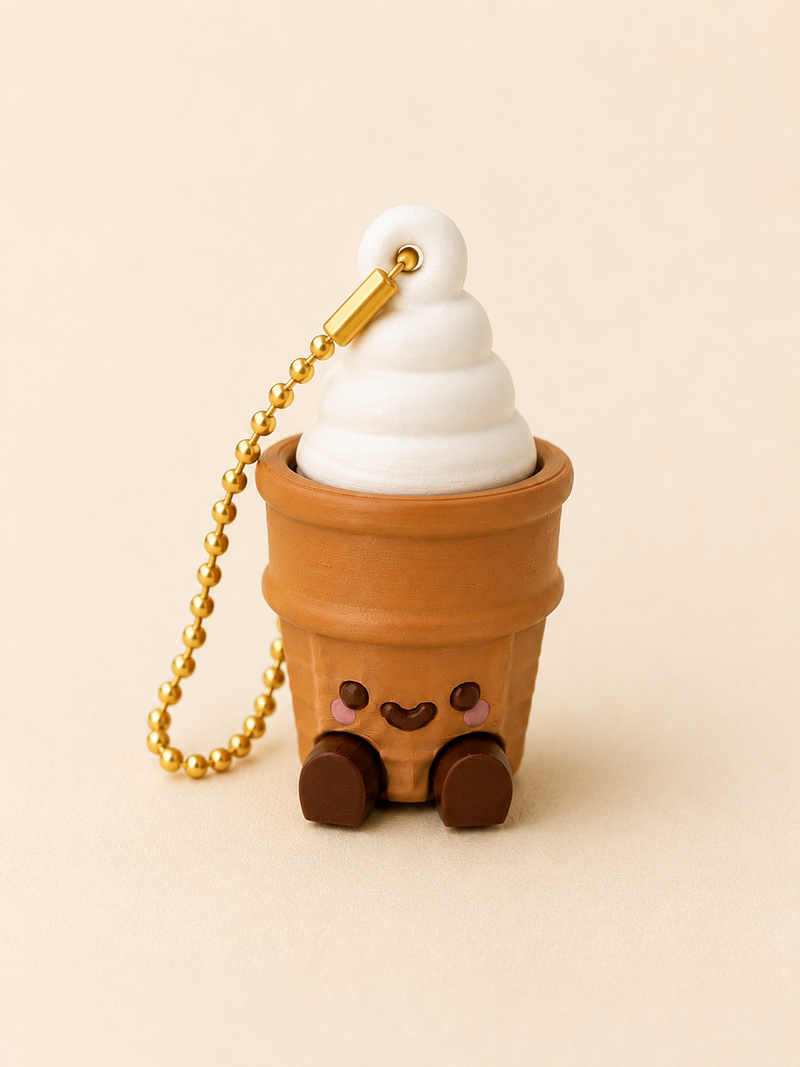 Ice Cream Cone Keychain Clicker