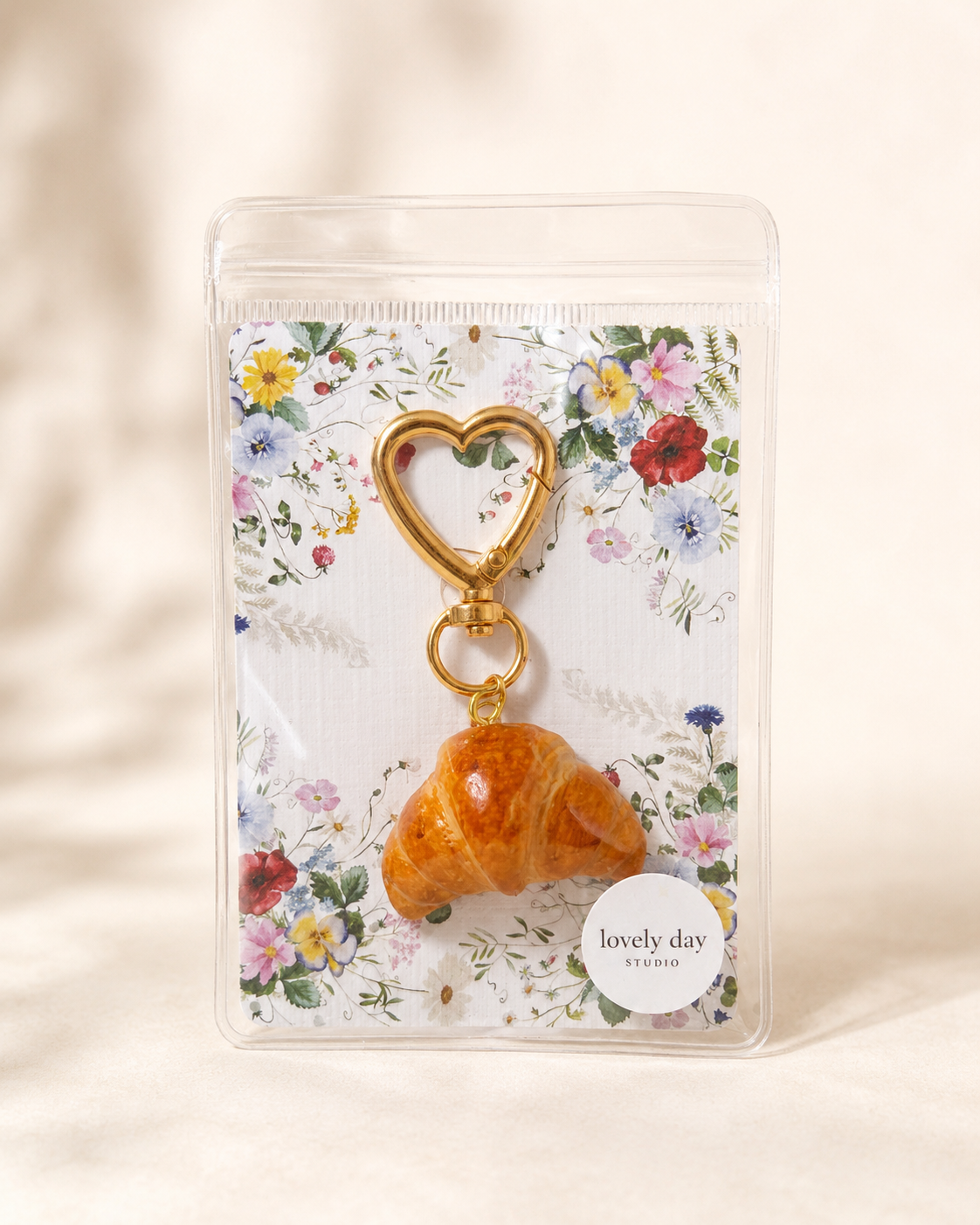 Croissant Charm Keychain