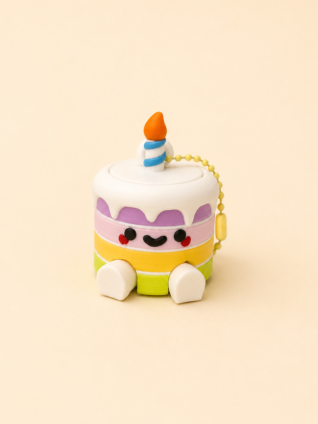Birthday Cake Clicker Keychain