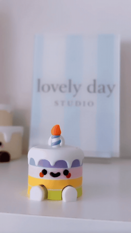 Birthday Cake Clicker Keychain by lovely day studio