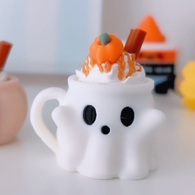 Ghost PSL Mug Clicker Keychain photographed in lovely day studio