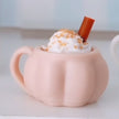 Pumpkin Mug Latte Clicker Keychain photographed in lovely day studio